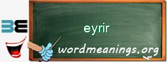 WordMeaning blackboard for eyrir